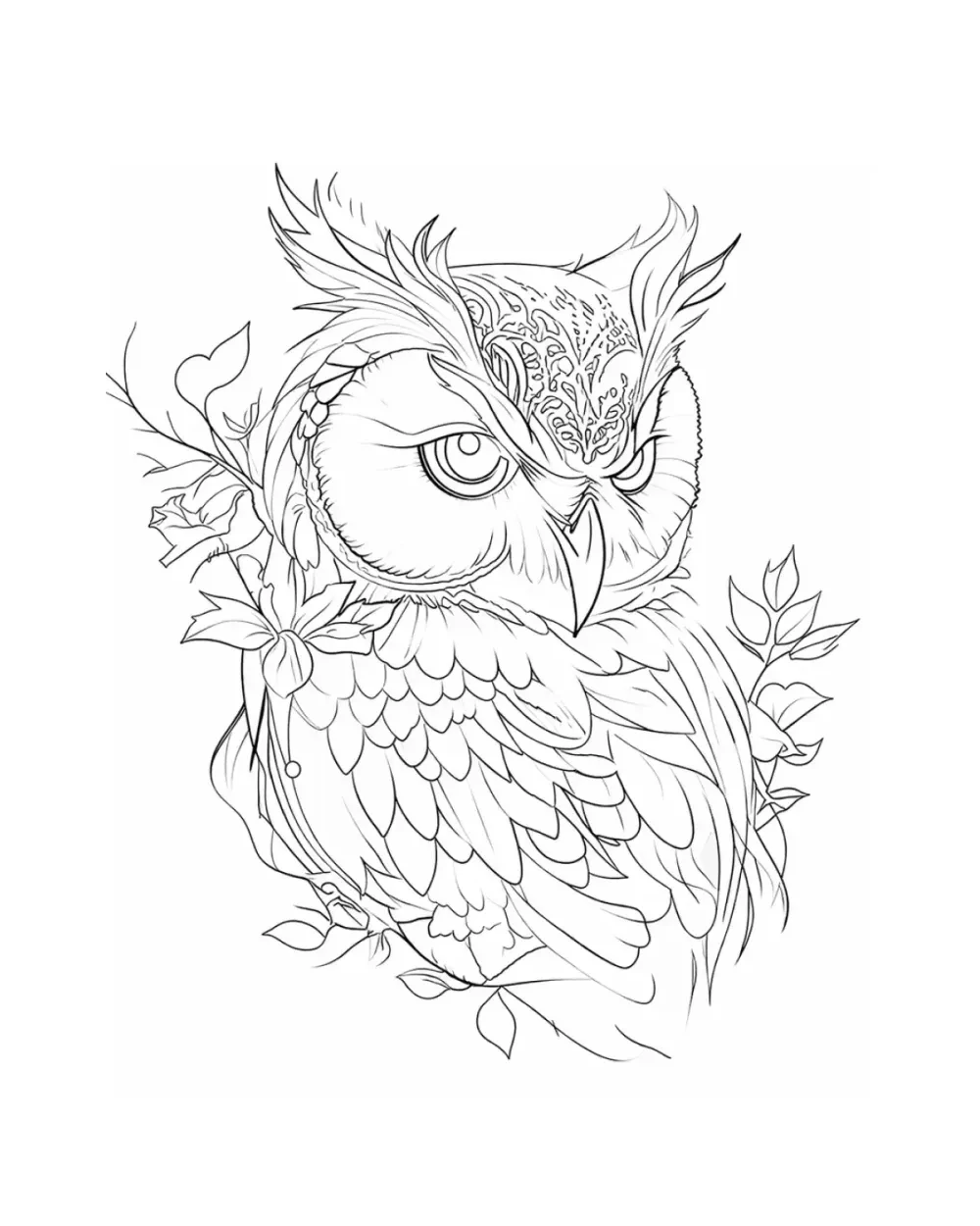 owl tattoo stencil example