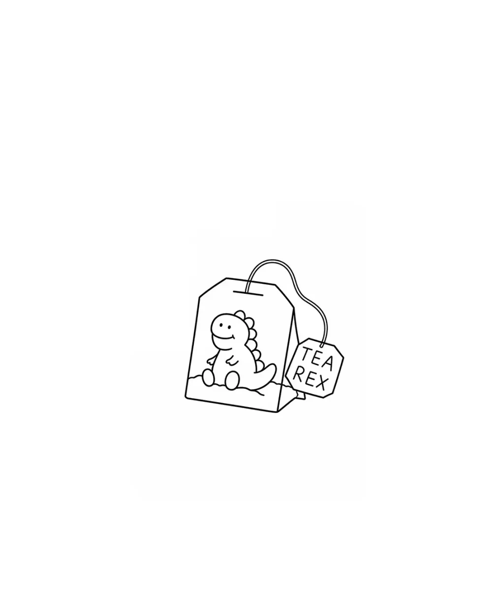 tea rex pun tattoo stencil example