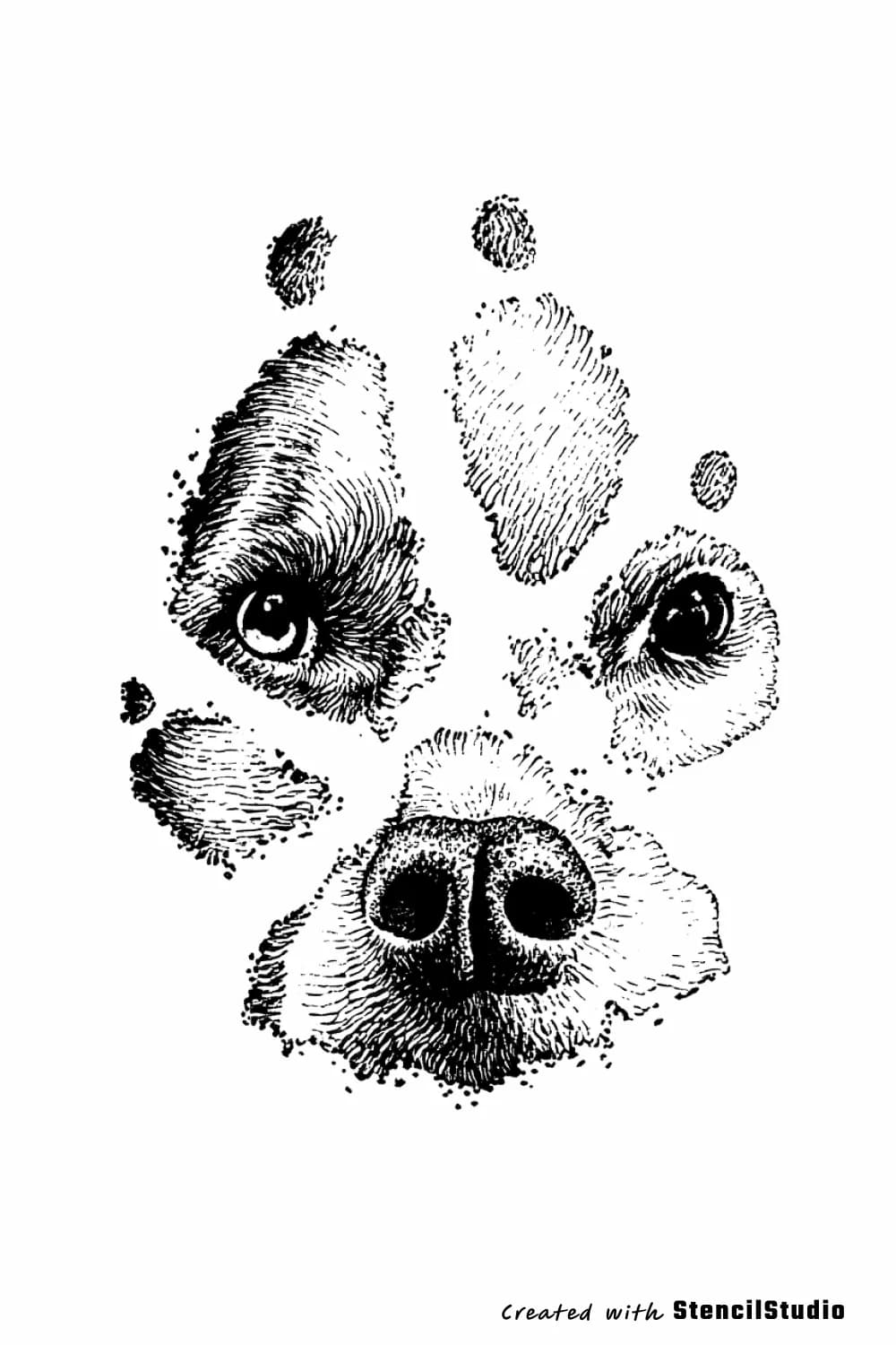 dog tattoo stencil example