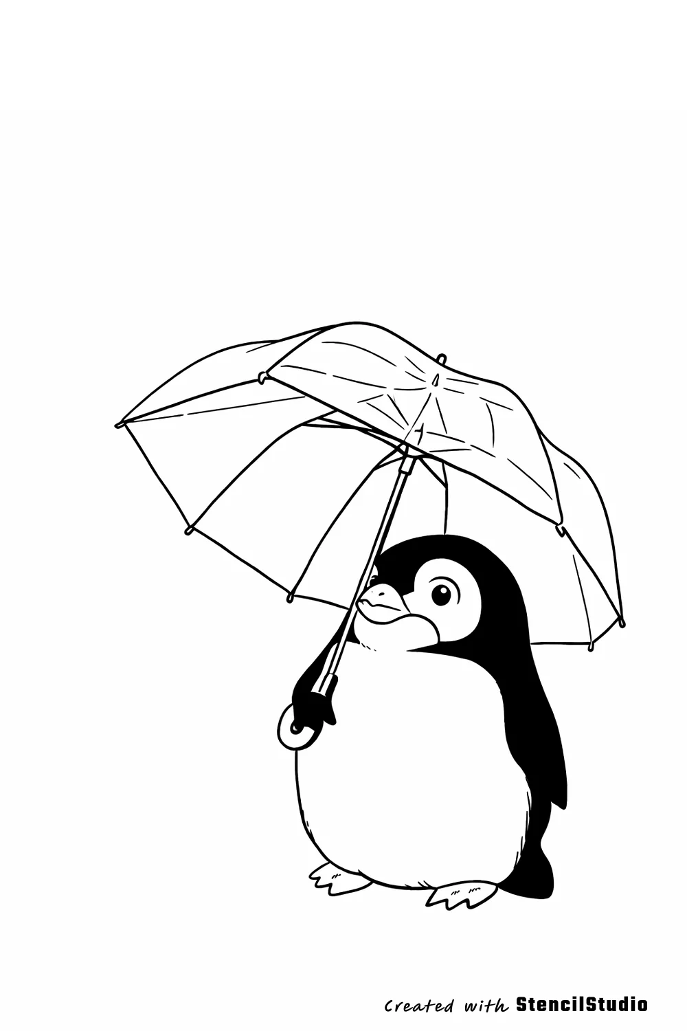 penguin tattoo stencil example