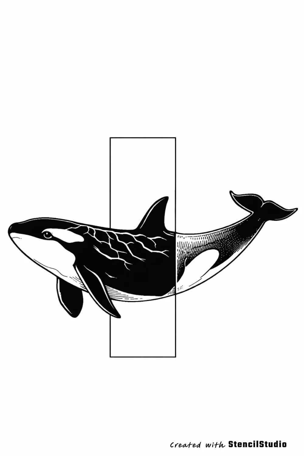 orca tattoo stencil example