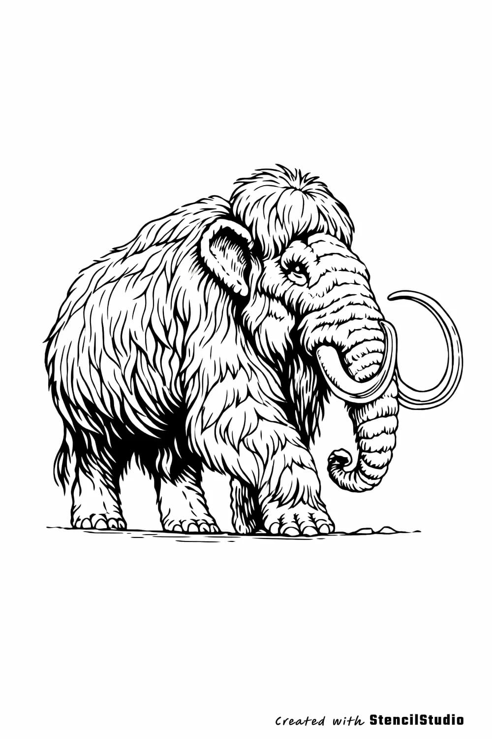 mammoth tattoo stencil example
