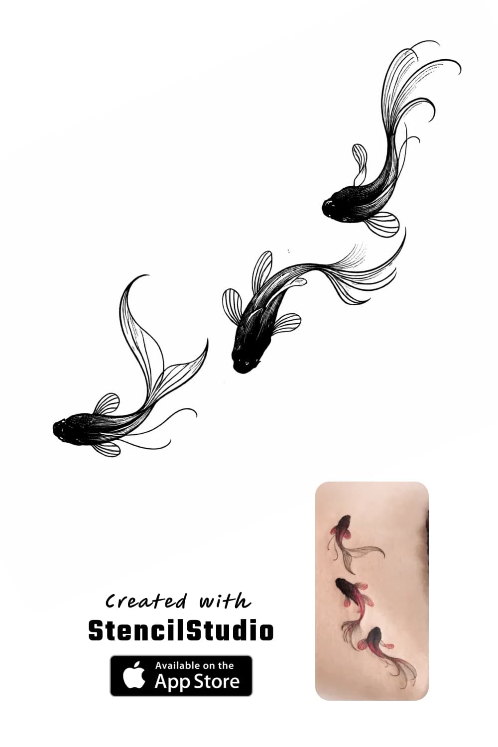 koi fish tattoo stencil example