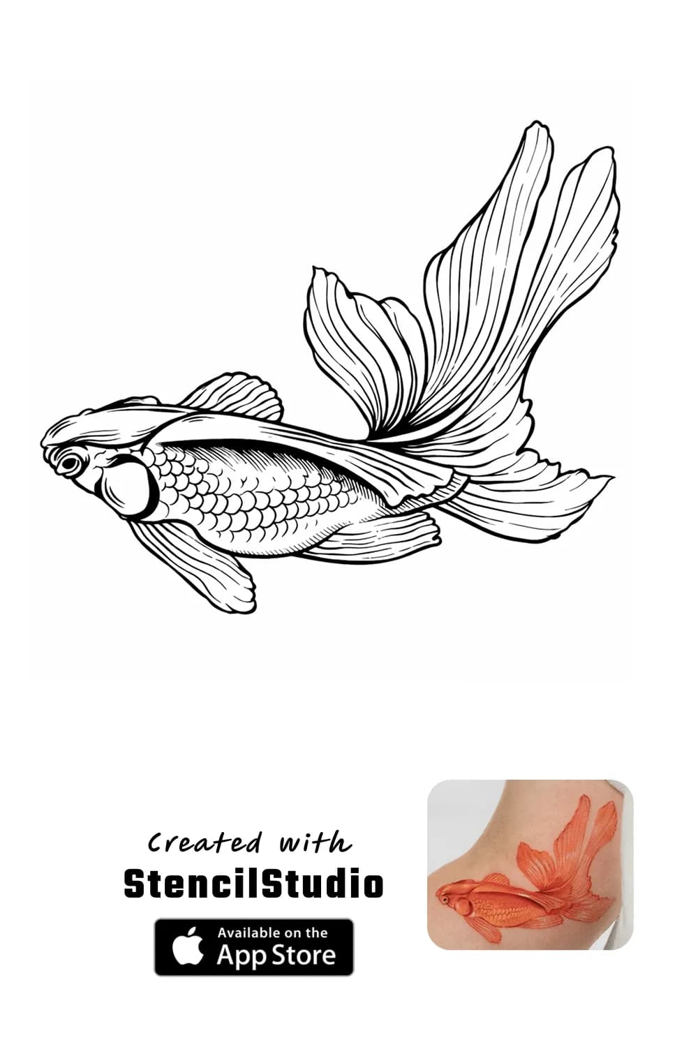 goldfish tattoo stencil example