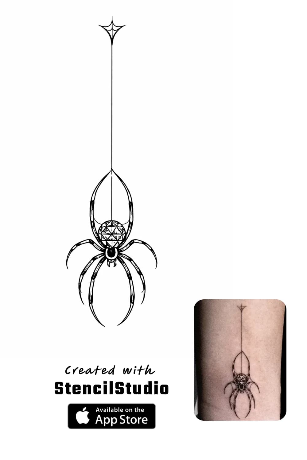 spider tattoo stencil example