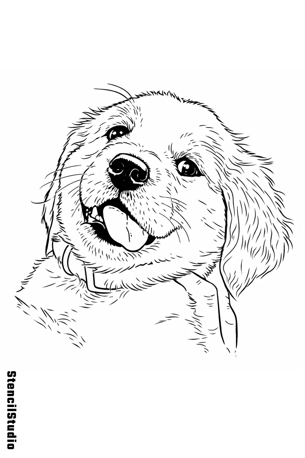 dog tattoo stencil example