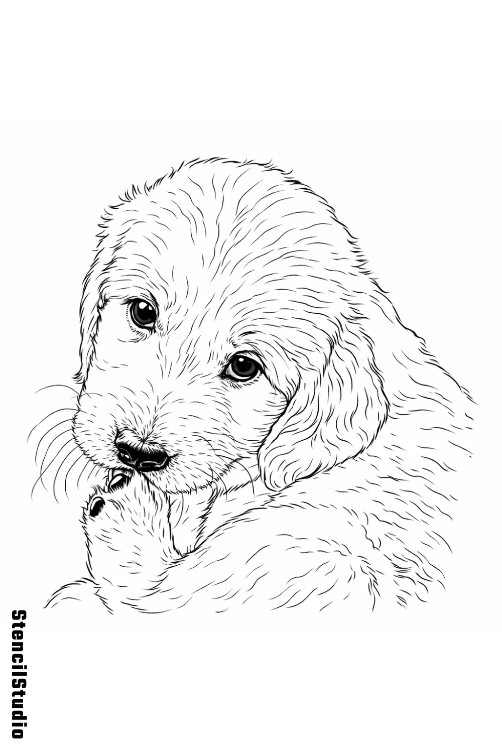 dog tattoo stencil example