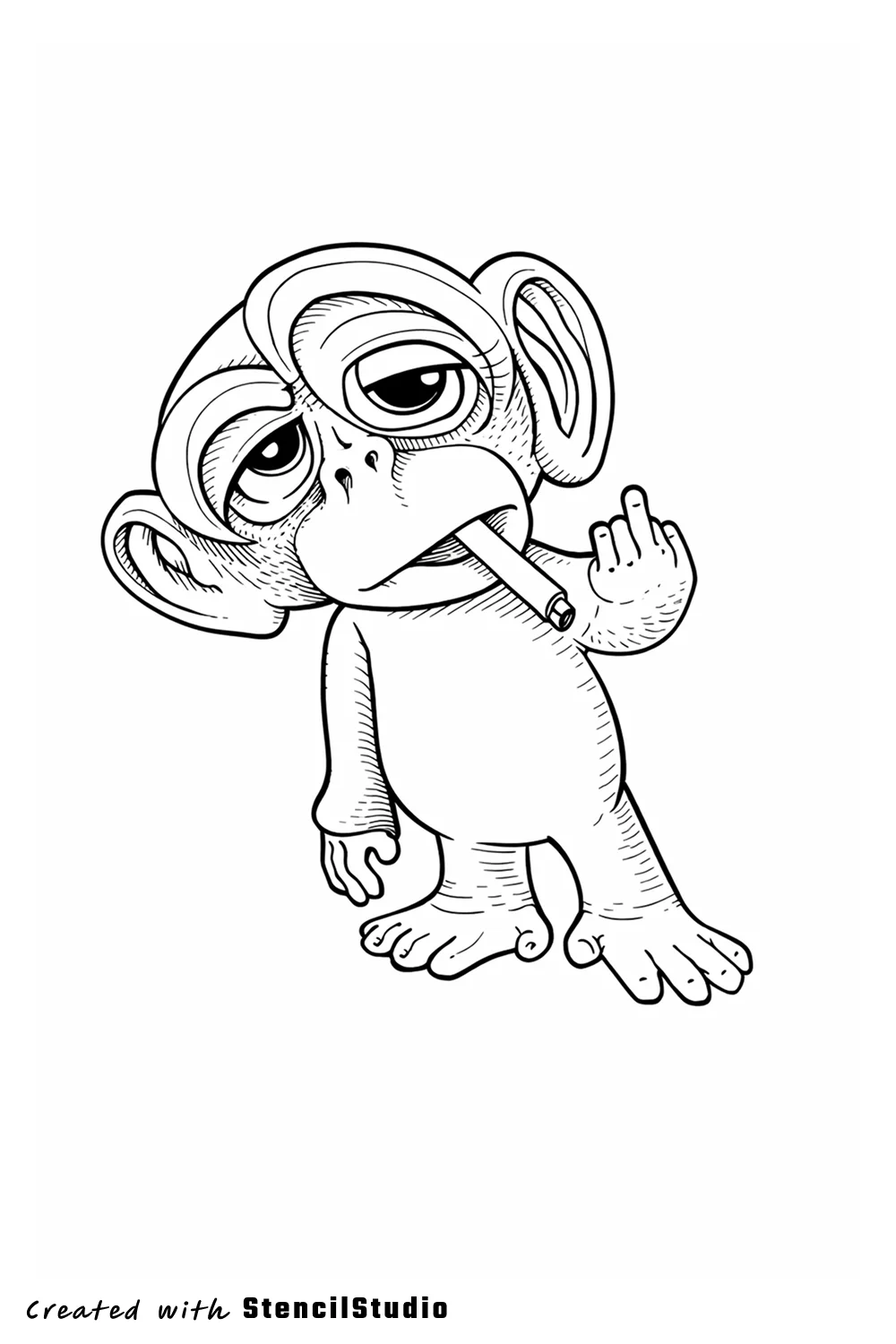 monkey tattoo stencil example