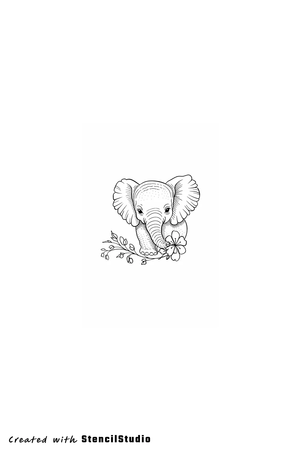elephant tattoo stencil example