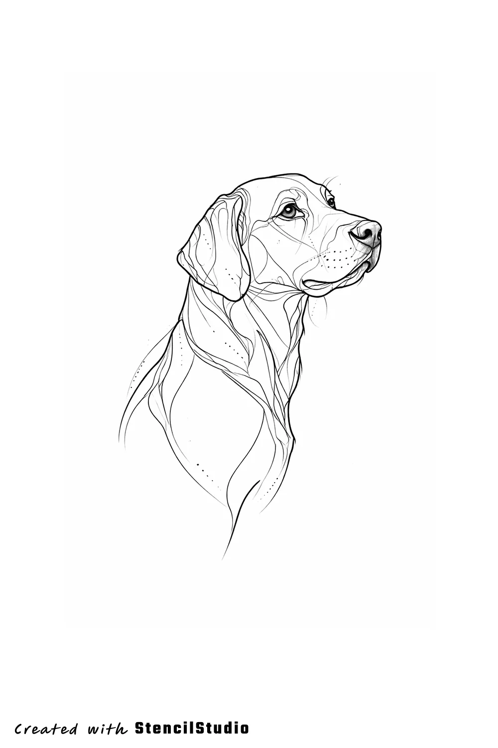 dog tattoo stencil example