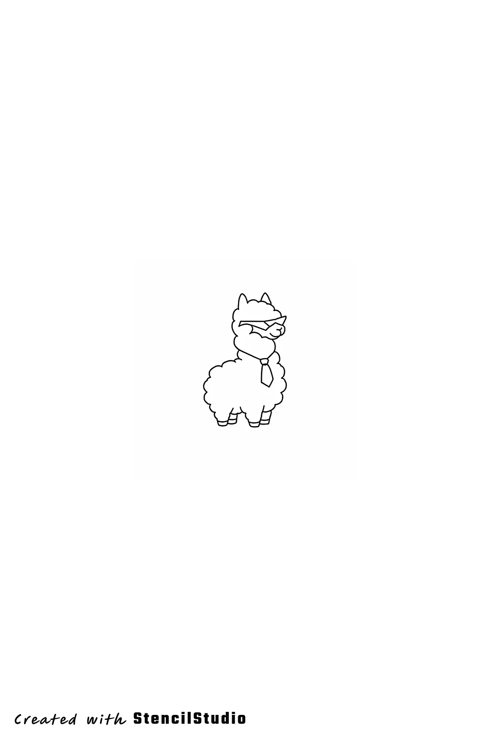llama tattoo stencil example