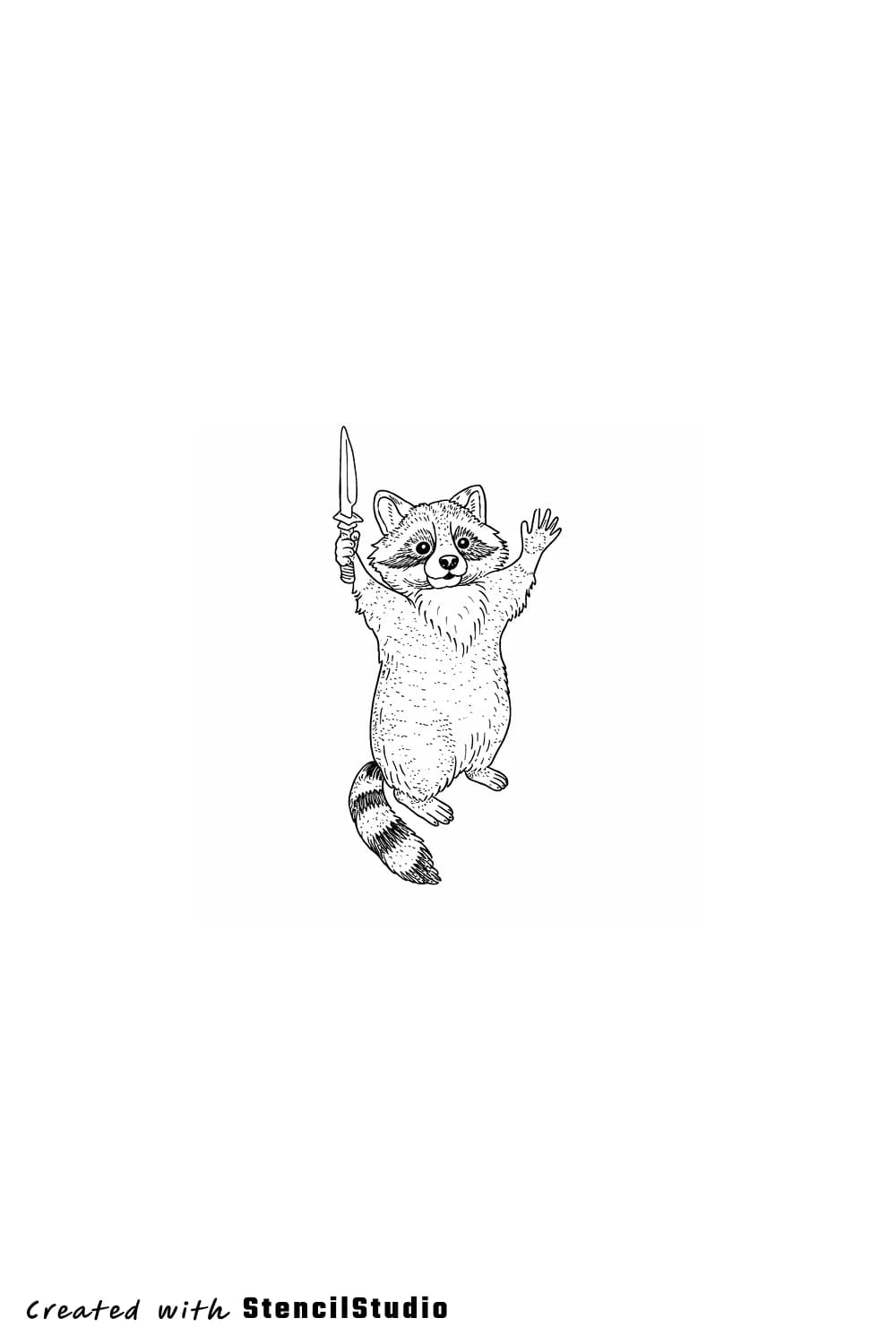 raccoon tattoo stencil example