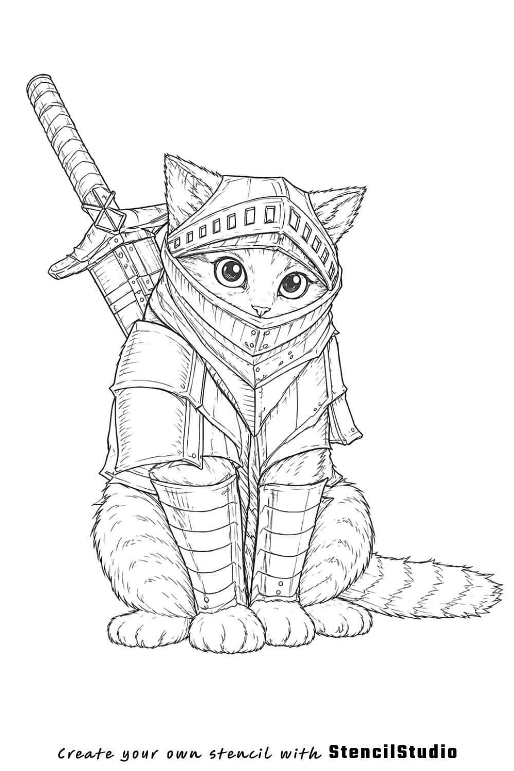 armored raccoon tattoo stencil example