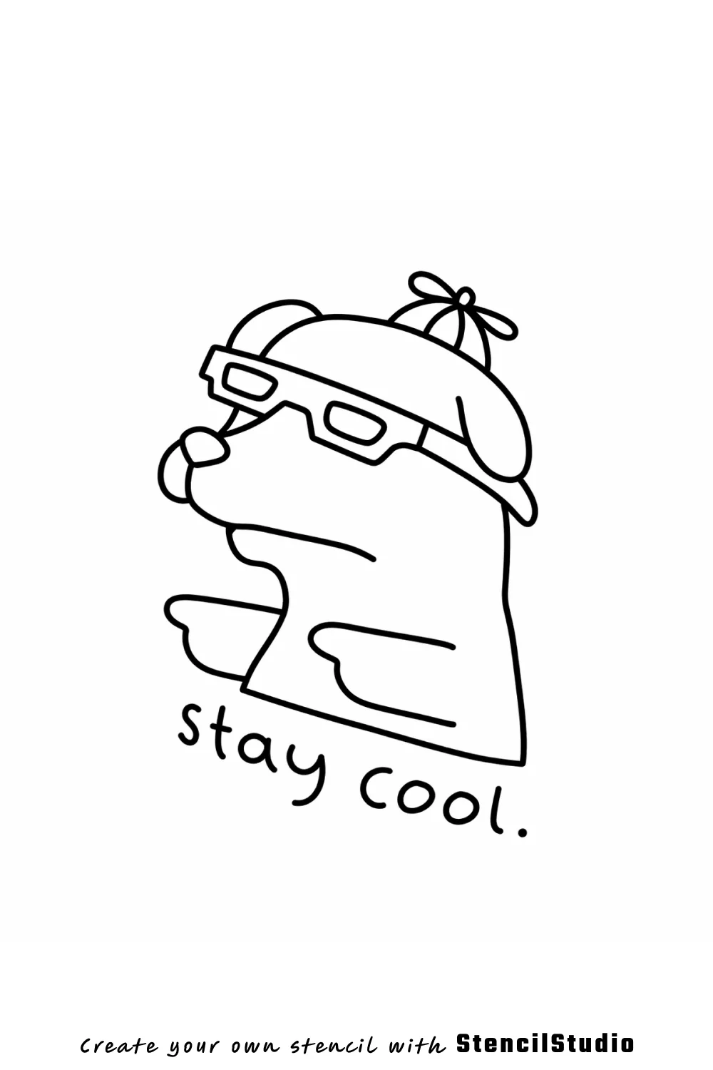 Cartoon dog stay cool tattoo stencil example
