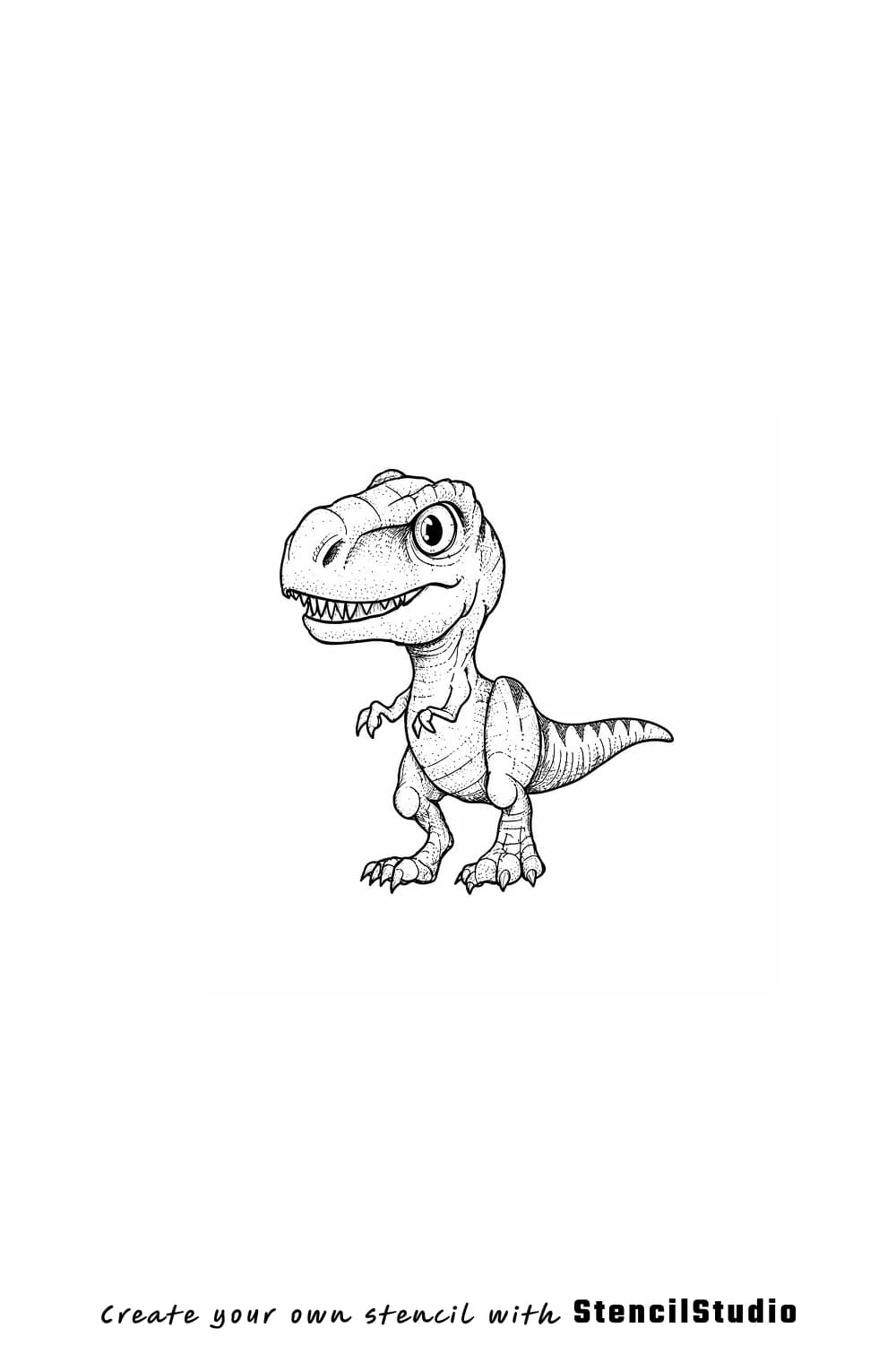 Baby T-Rex tattoo stencil example
