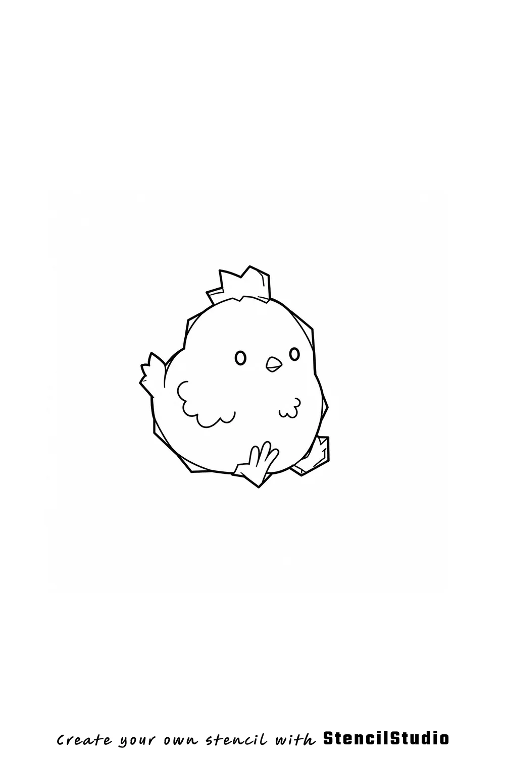 Hatching chick tattoo stencil example