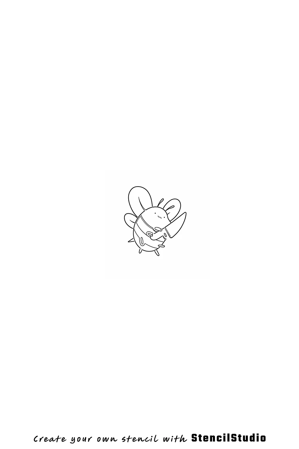 cartoon bee with knife tattoo stencil example
