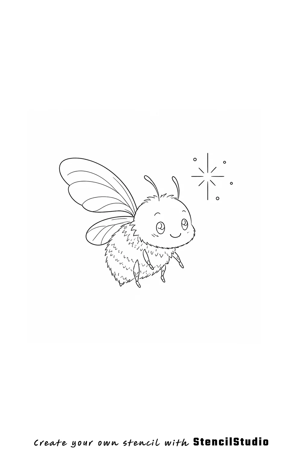 friendly bumblebee tattoo stencil example
