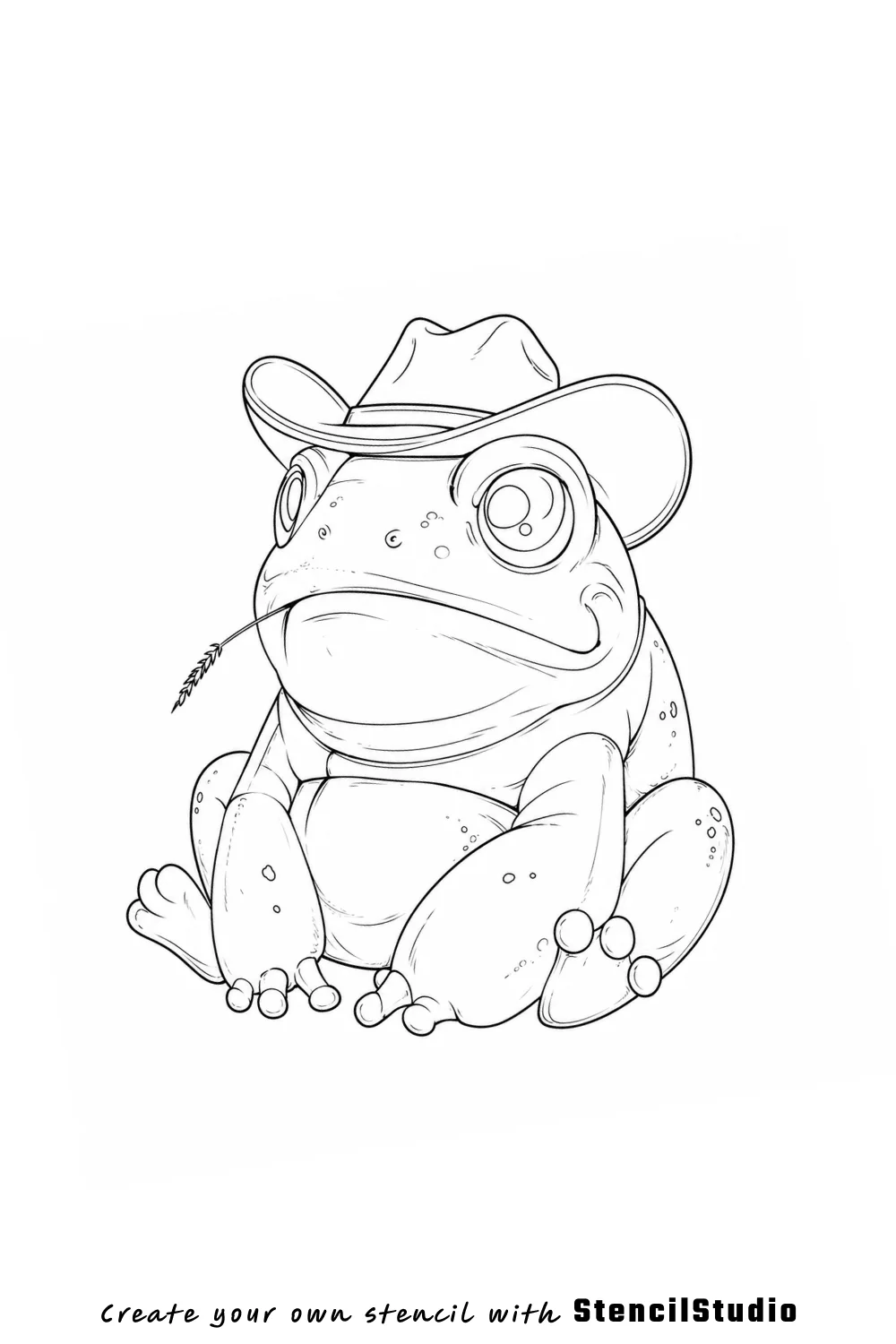 frog cowboy tattoo stencil example