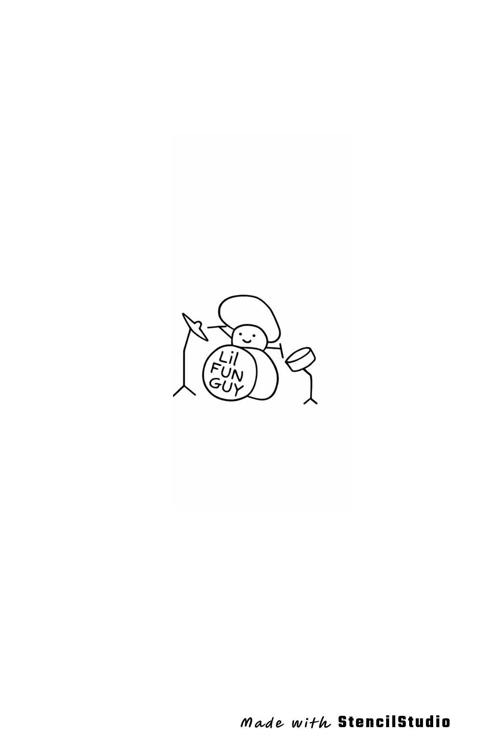 Mushroom drummer pun tattoo stencil example