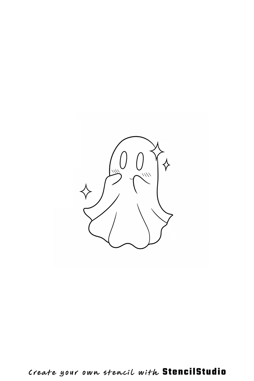 Shy sheet ghost tattoo stencil example