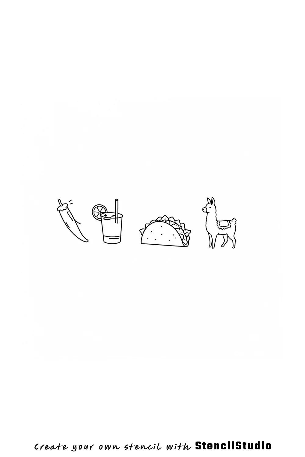 Fiesta icon row tattoo stencil example