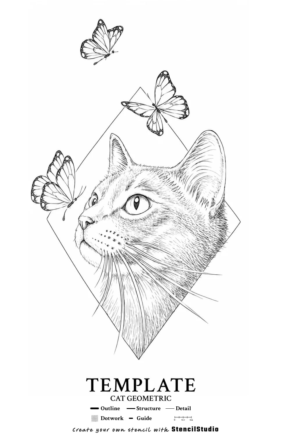 template illustration tattoo stencil example