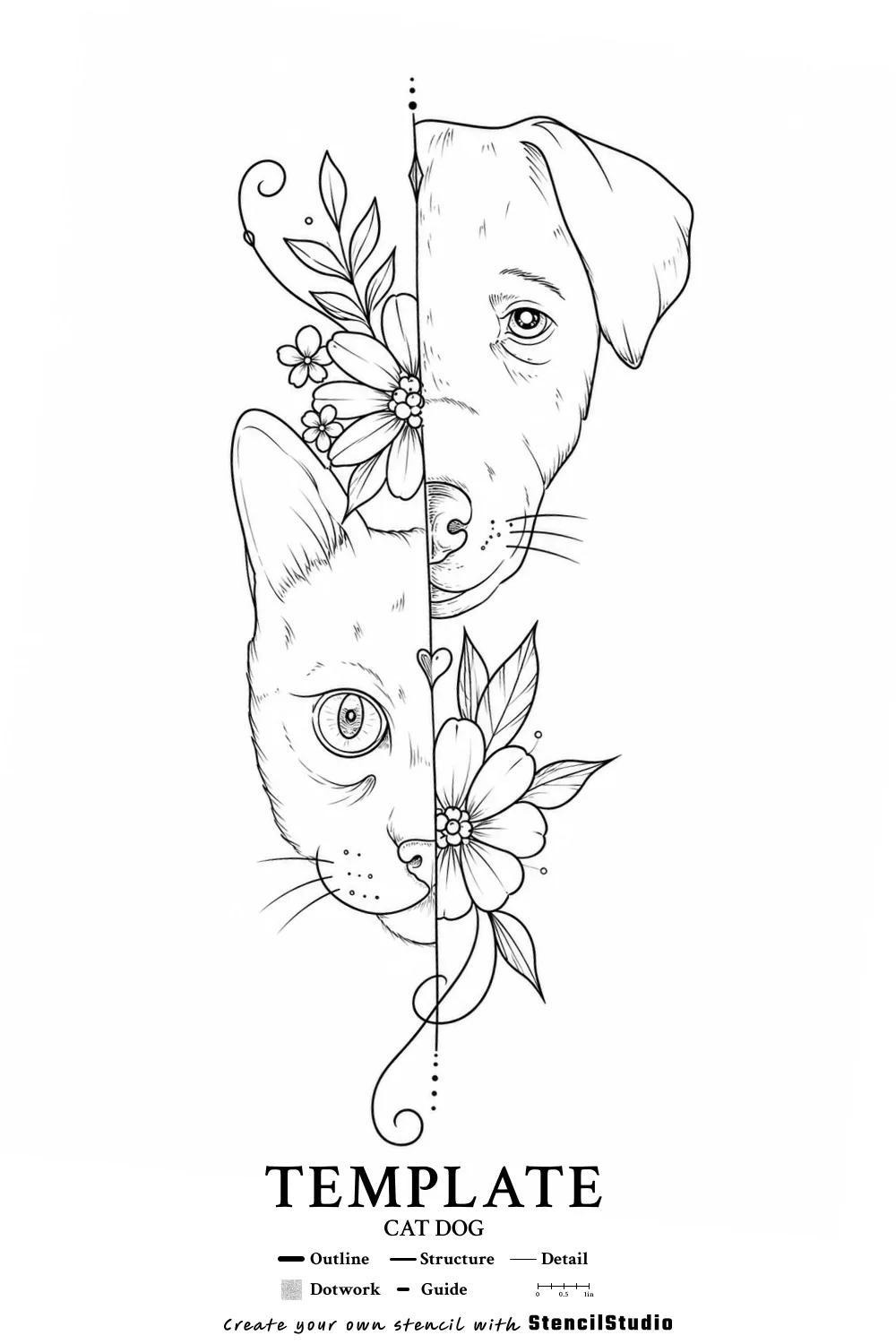 template illustration tattoo stencil example