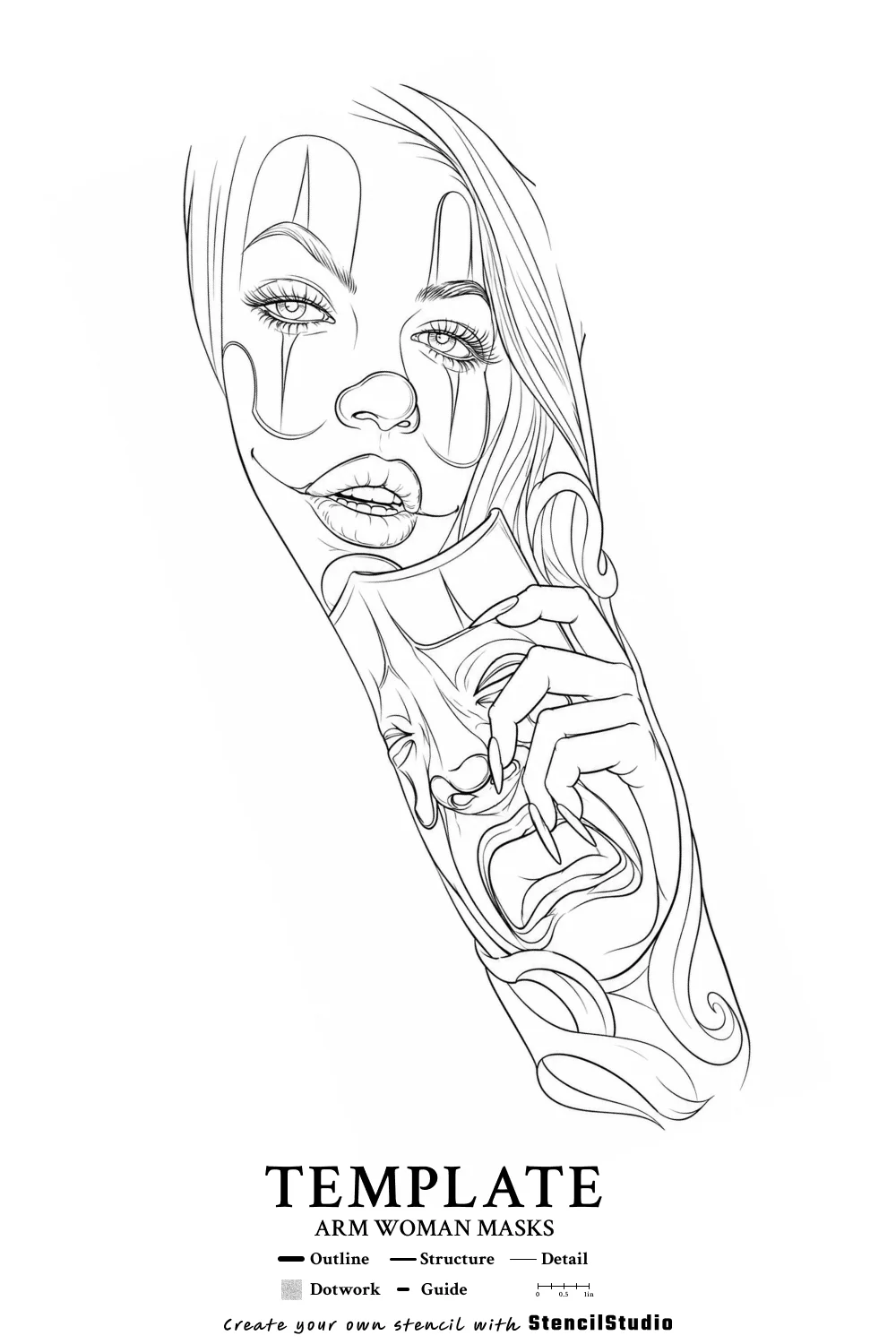 template illustration tattoo stencil example