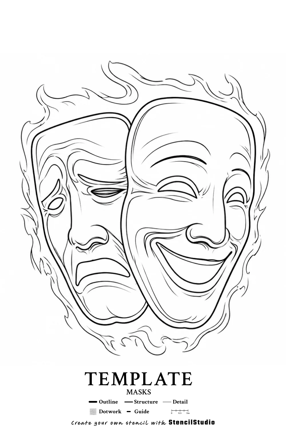 template illustration tattoo stencil example