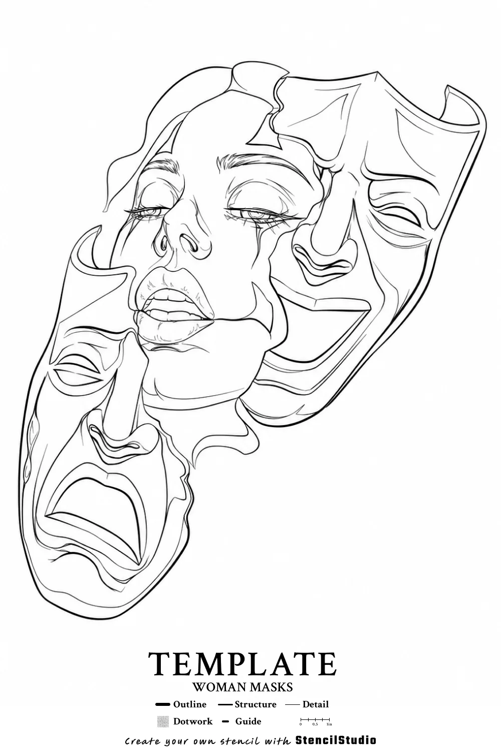 template illustration tattoo stencil example