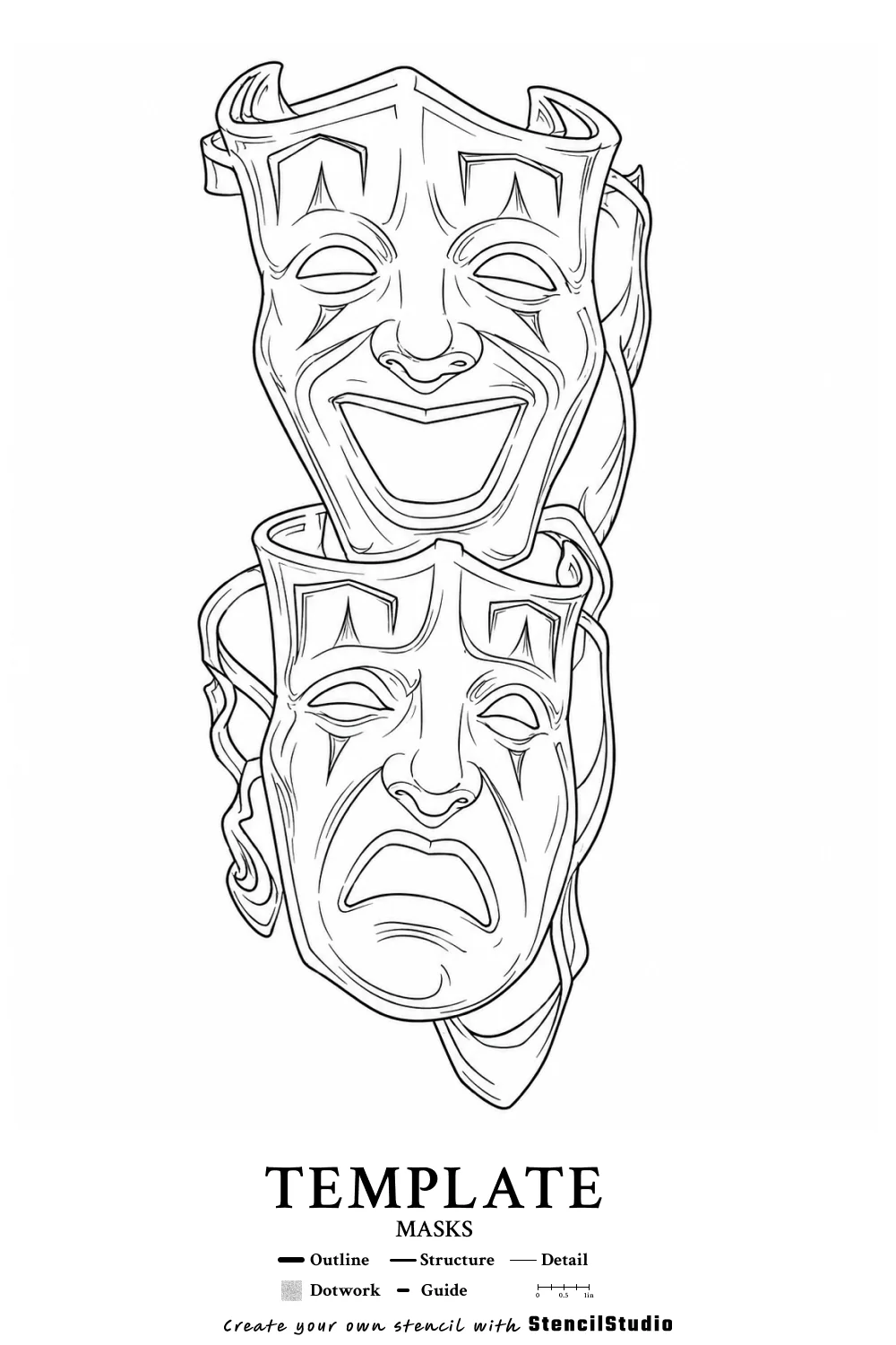 template illustration tattoo stencil example