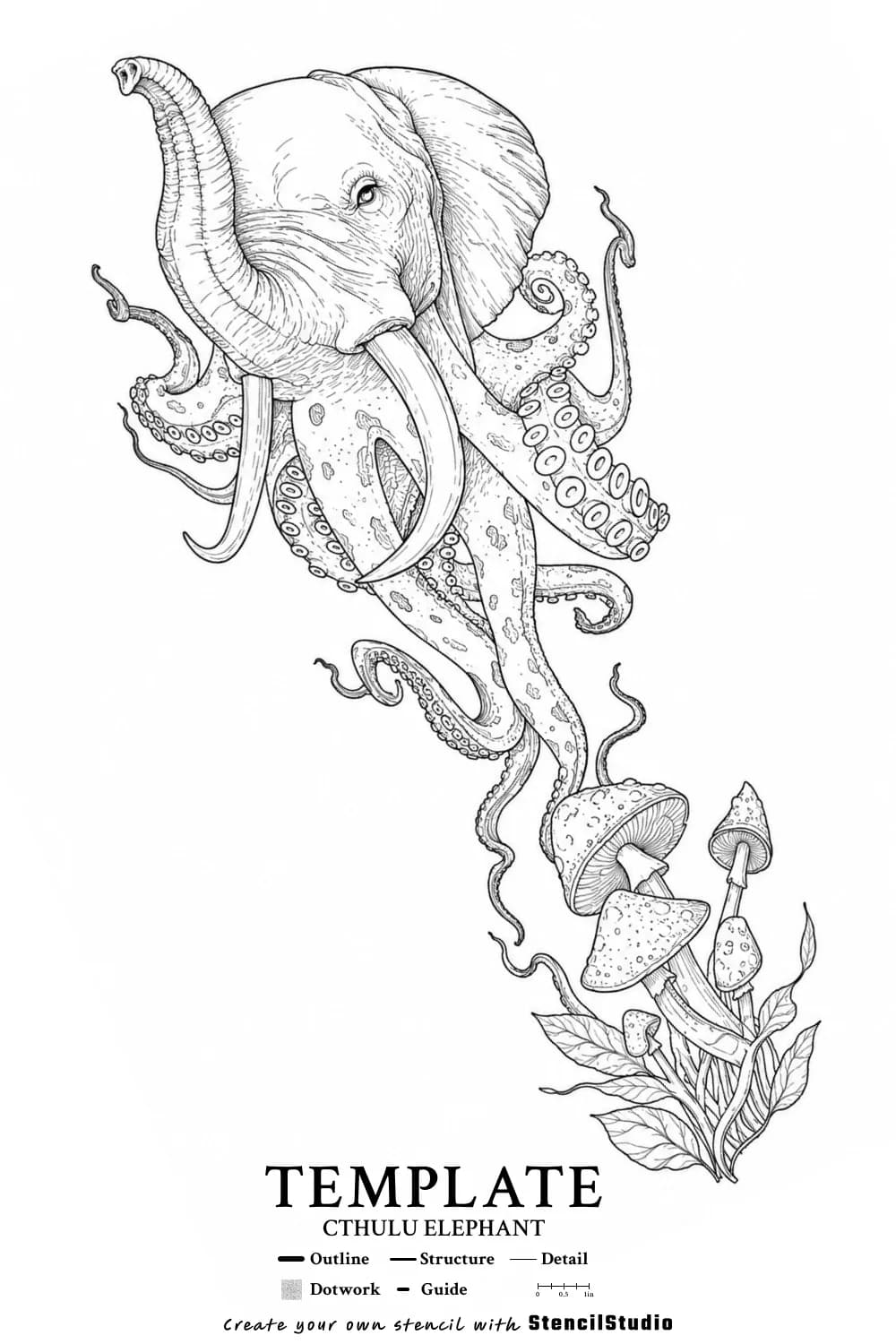 template illustration tattoo stencil example