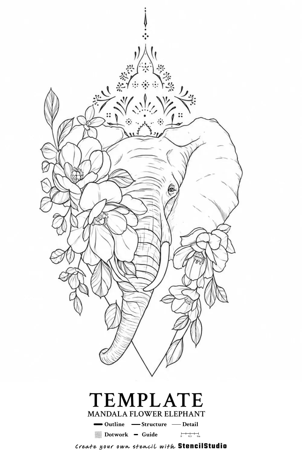 template illustration tattoo stencil example
