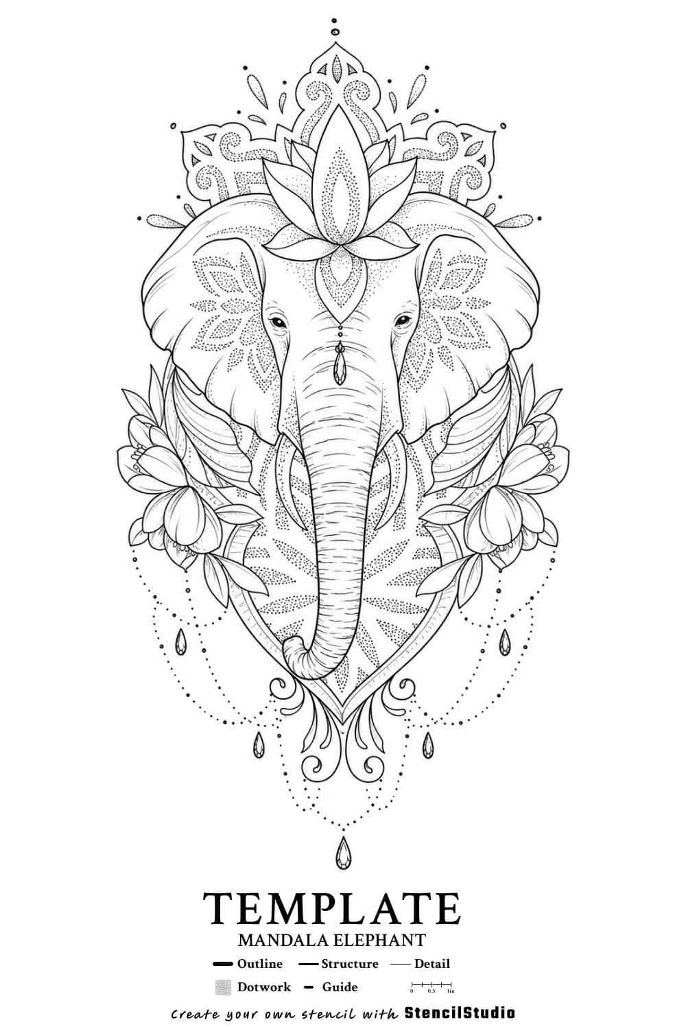 template illustration tattoo stencil example