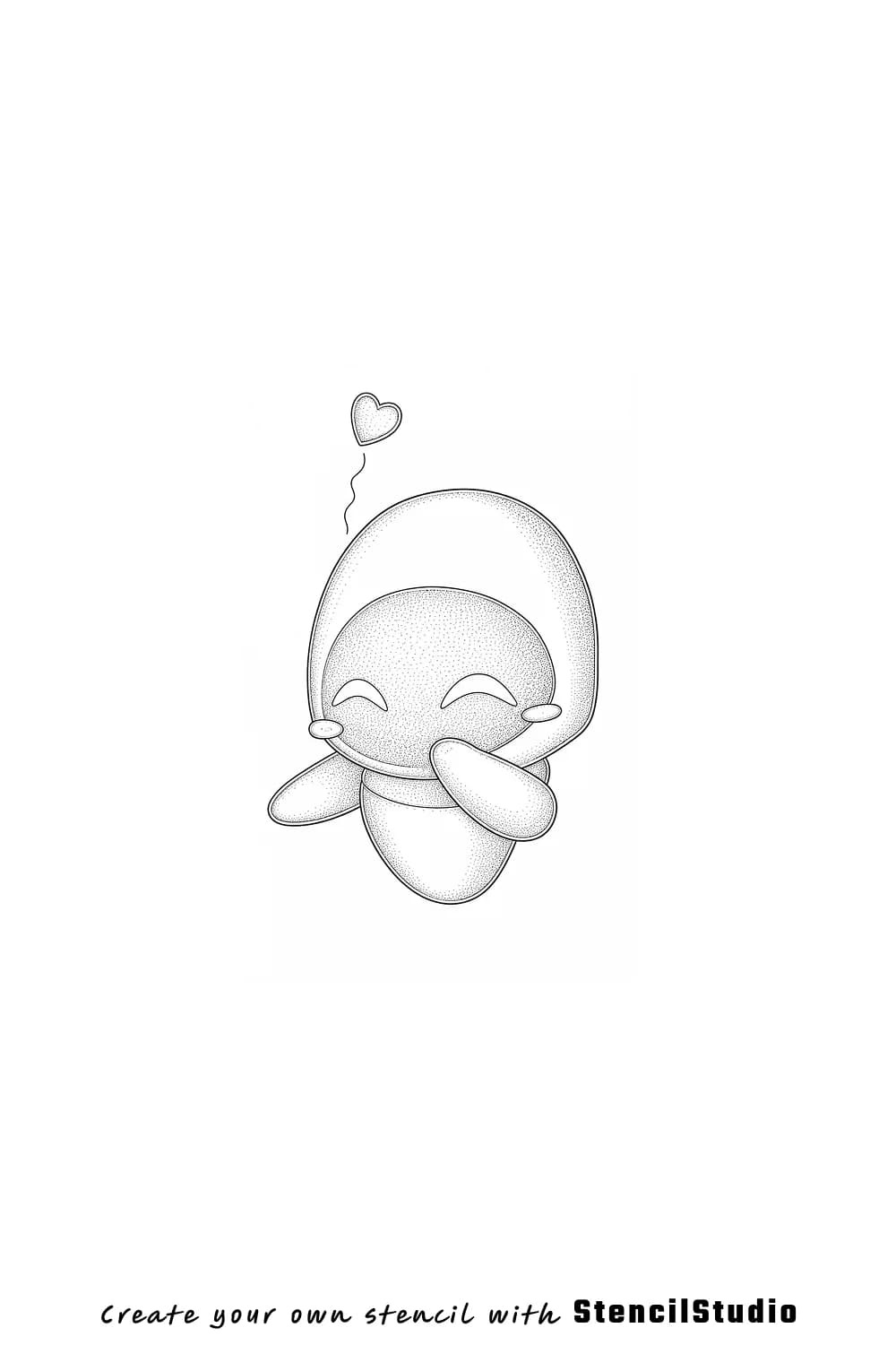 cute robot tattoo stencil example