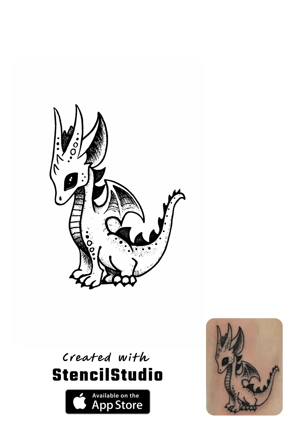 Dragon tattoo stencil example frame 1000008215 png
