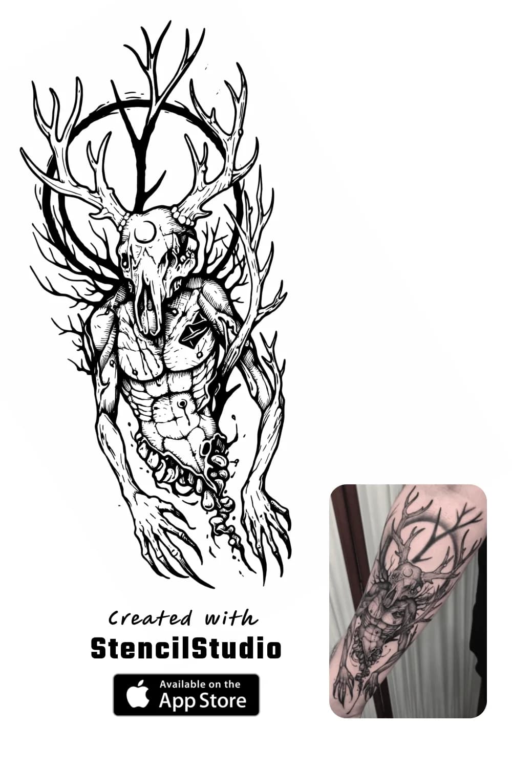 Skull tattoo stencil example frame 1000008223 png