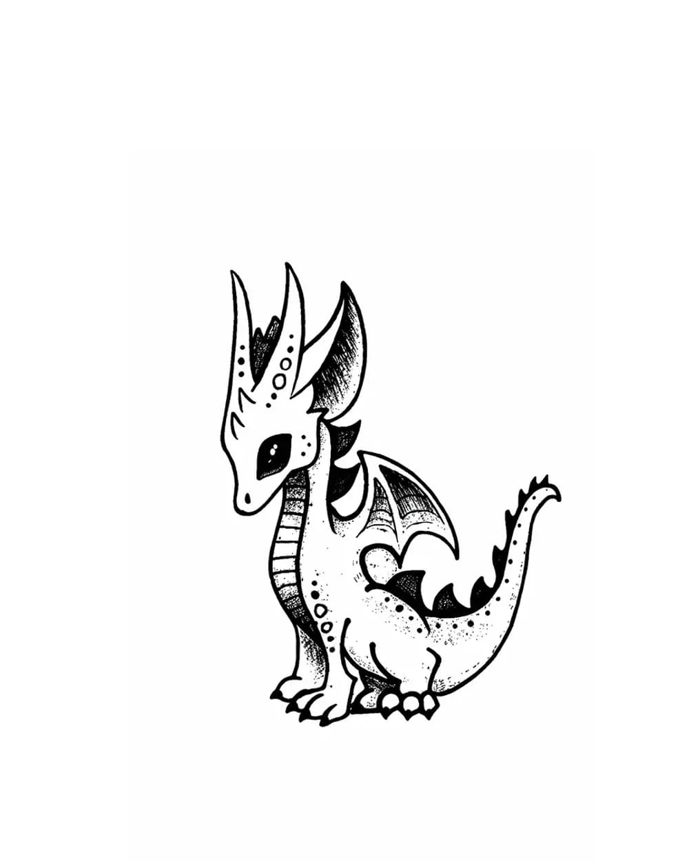 Dragon tattoo stencil example frame 1000008215 png