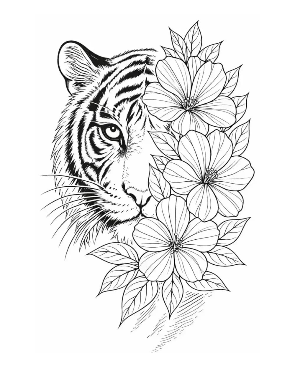 Tiger tattoo stencil example frame 1000008337 png