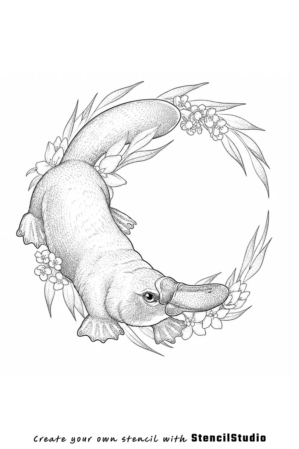 platypus tattoo stencil example