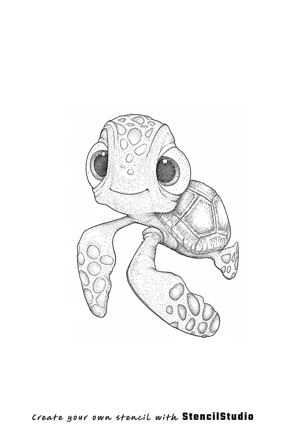 sea turtle tattoo stencil example
