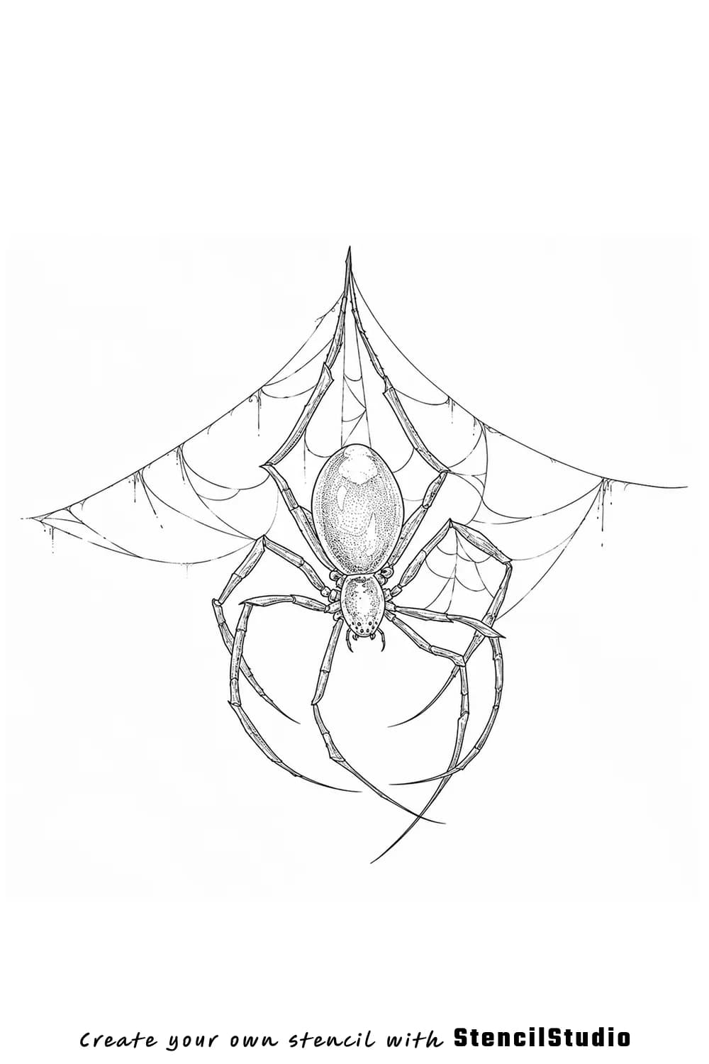 spider tattoo stencil example