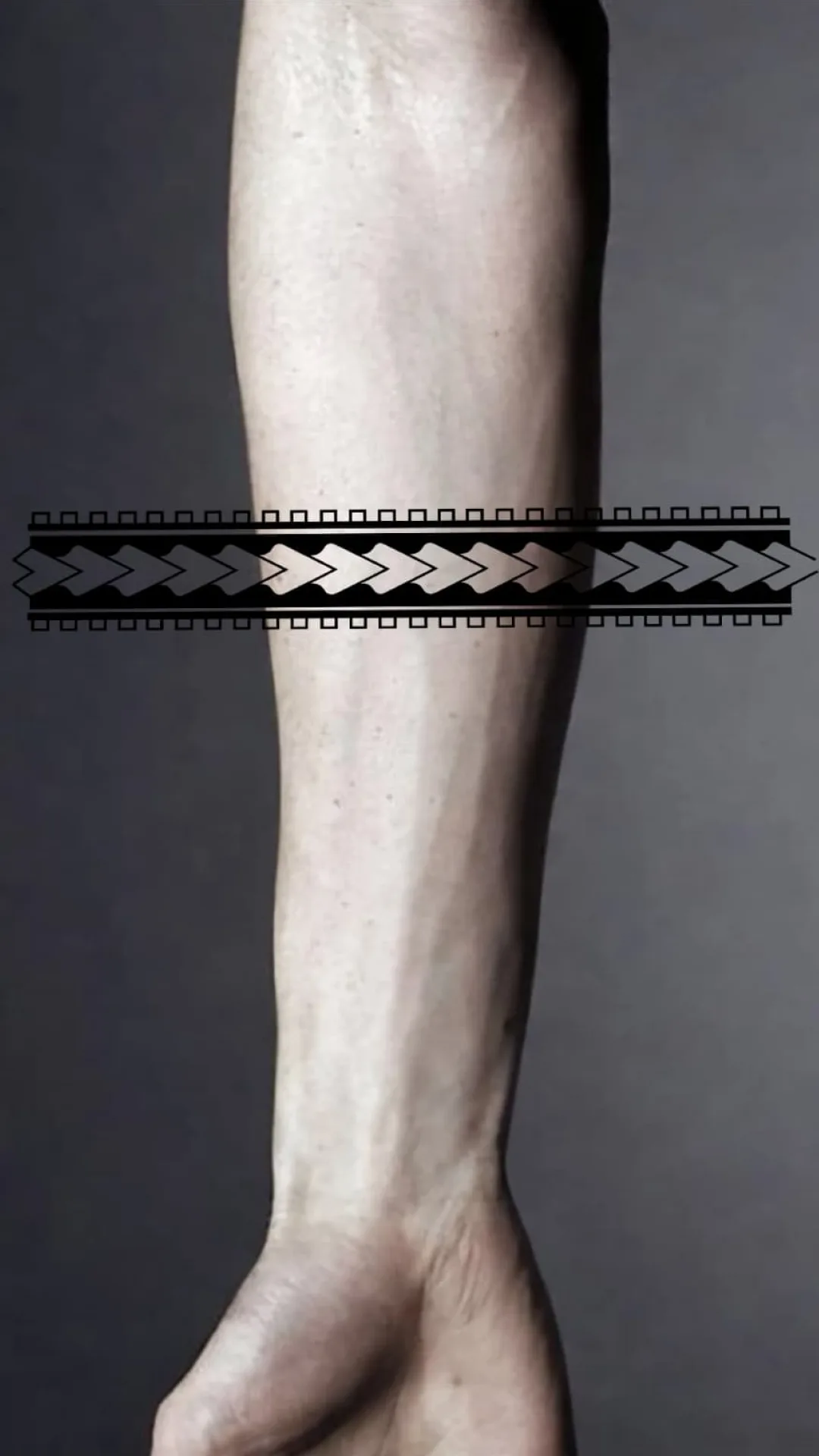 Tattoo stencil before body placement adjustment