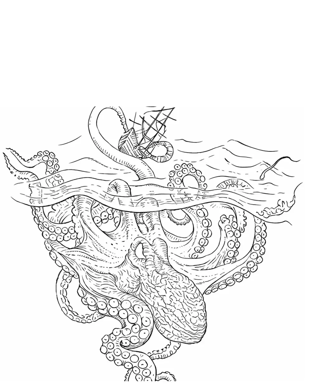Octopus tattoo stencil example