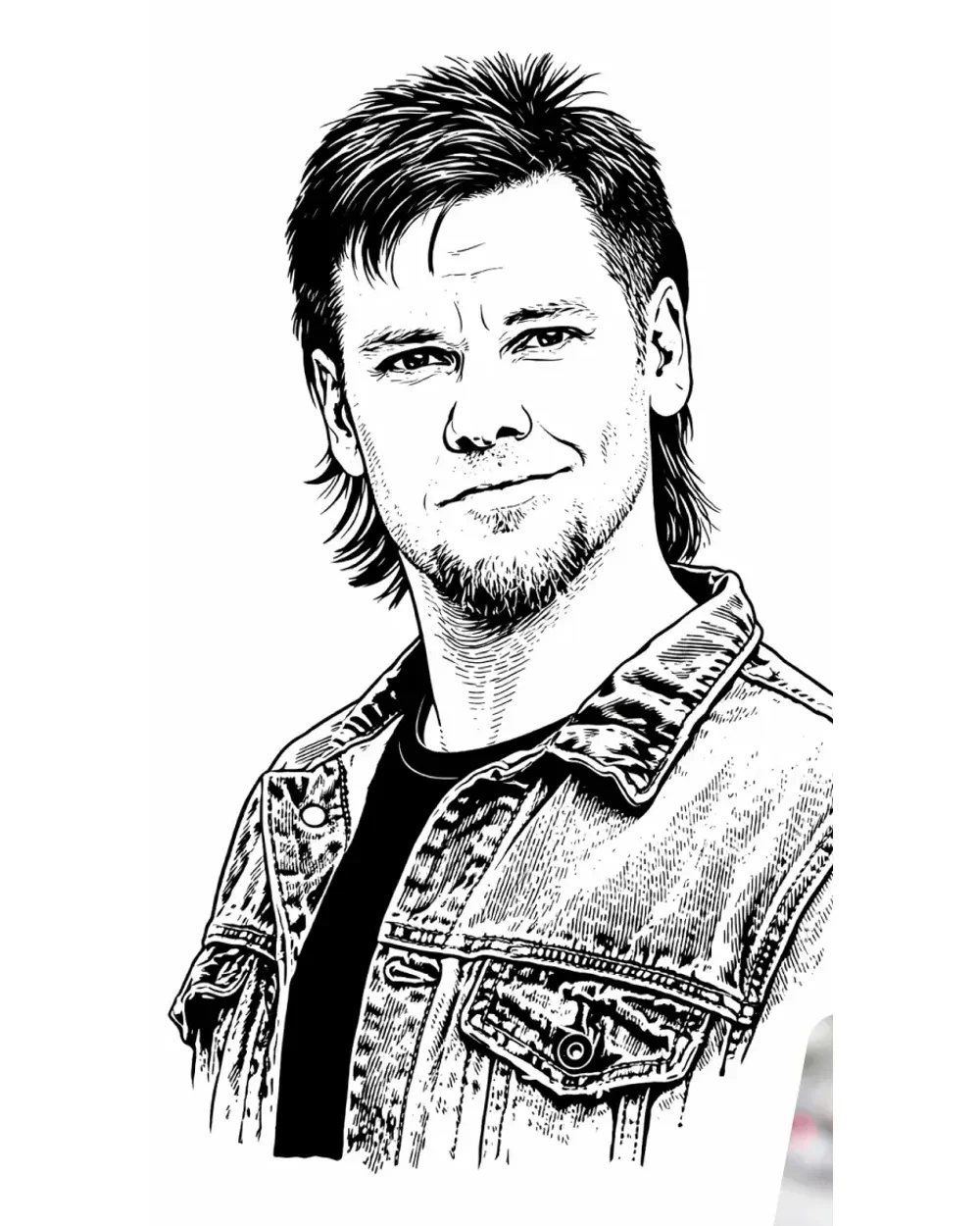 Portrait tattoo stencil example