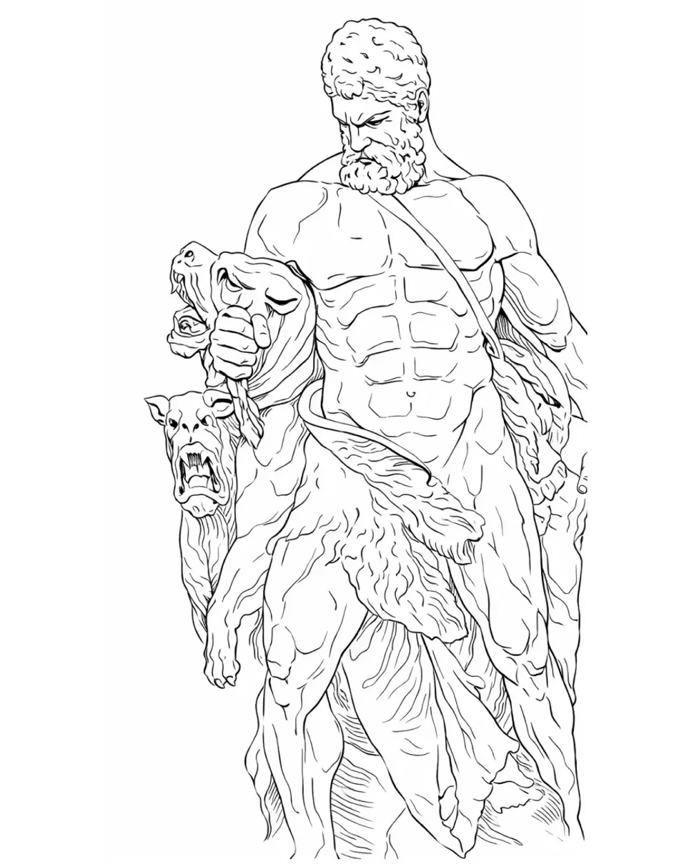 Hercules classical figure stencil